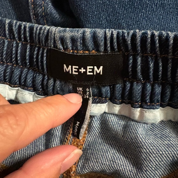 ME+EM Denim Jogger Pants M US 8 Elastic Waist Utility Tapered Jeans (1122) - Picture 11 of 12